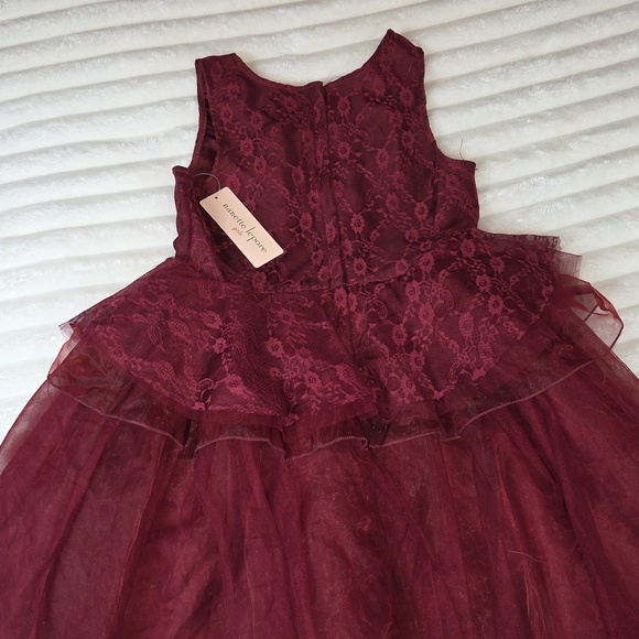 NANNETTE LEPORE NEW Girls L 14 BURGUNDY Sleeveless Floral Dress NWT - Picture 6 of 9